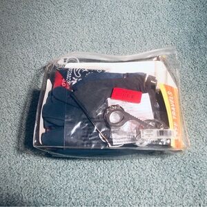Safe Travels Face Mask, Glove and Door Key Kit for Covid etc.